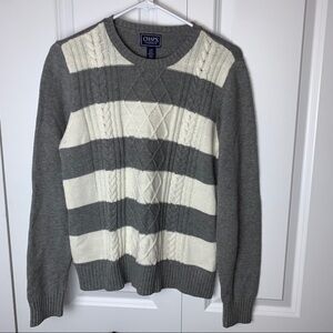 Chaps Striped Cable Knit Sweater